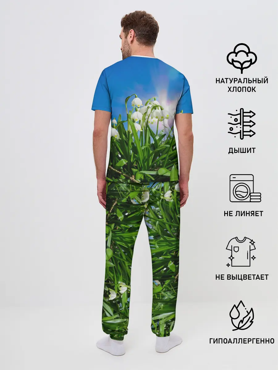 Мужская пижама с брюками / Подснежники