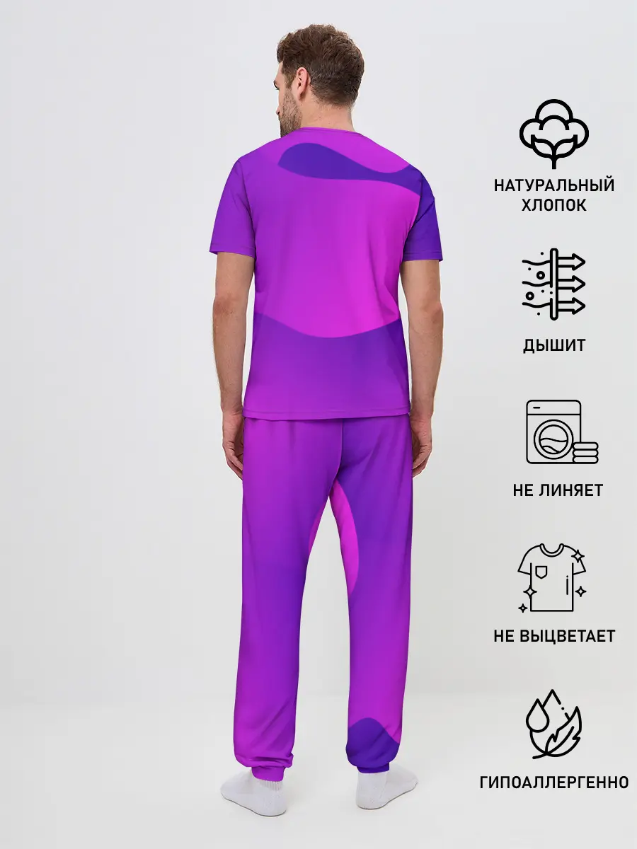 Мужская пижама с брюками / НЕОНОВАЯ ГЕОМЕТРИЯ