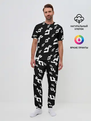 Мужская пижама с брюками / Паттерн ДжоДжо ЧБ