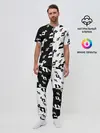 Мужская пижама с брюками / Паттерн ДжоДжо черно-белый