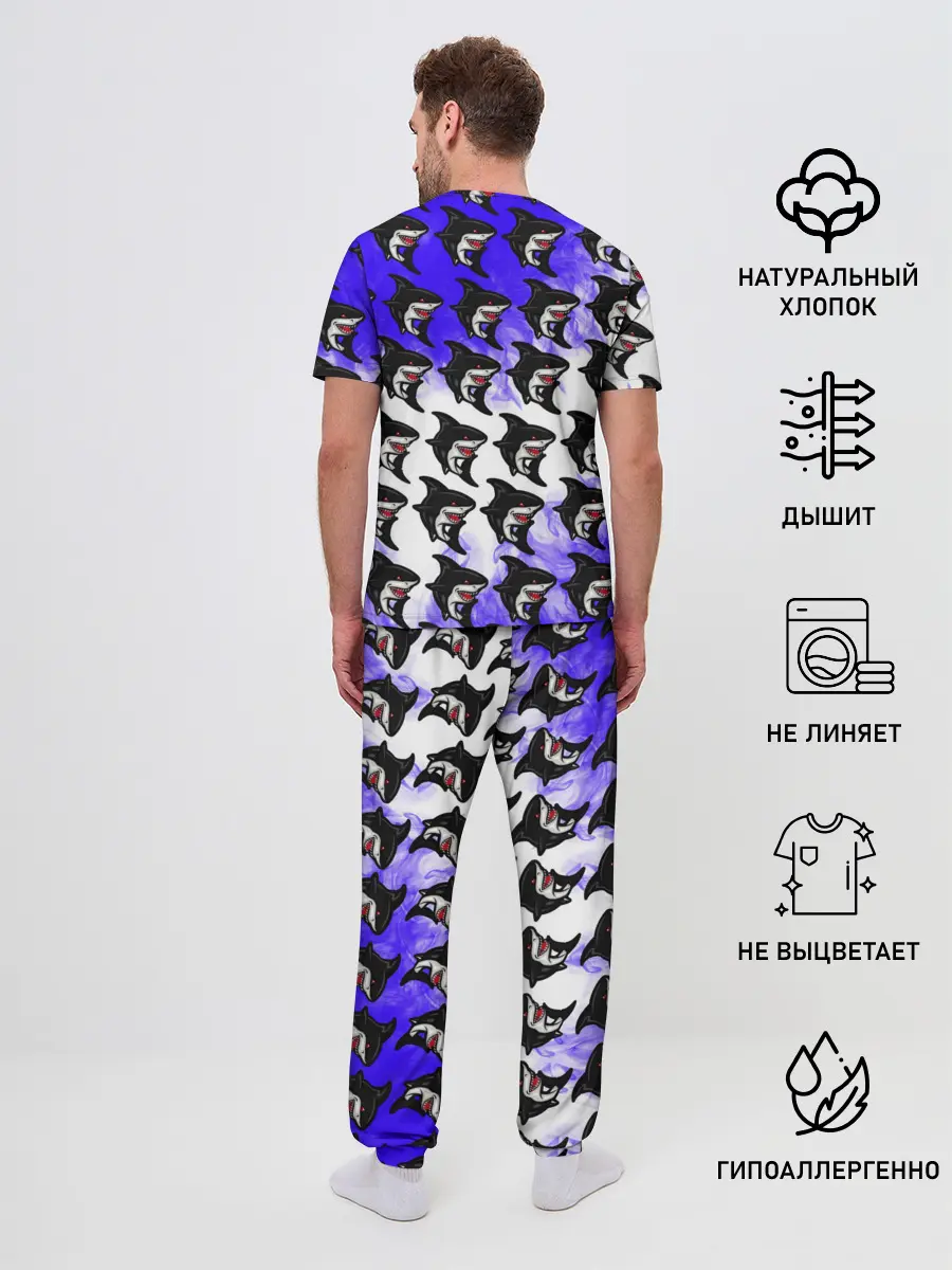 Мужская пижама с брюками / Акула