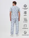 Мужская пижама с брюками / Голубой мегамозг
