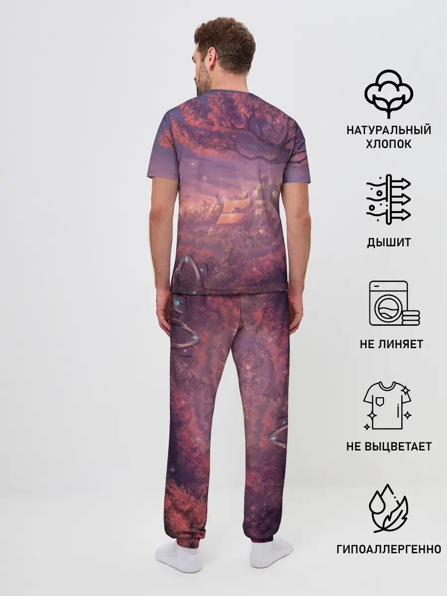 Мужская пижама с брюками / Fantasy Forest
