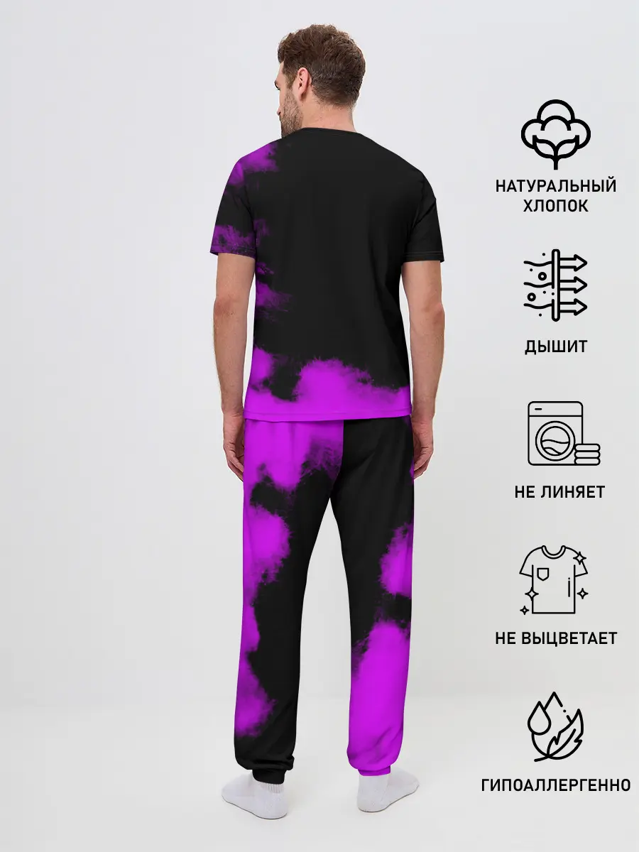 Мужская пижама с брюками / Джоджо fuck фиолетовый