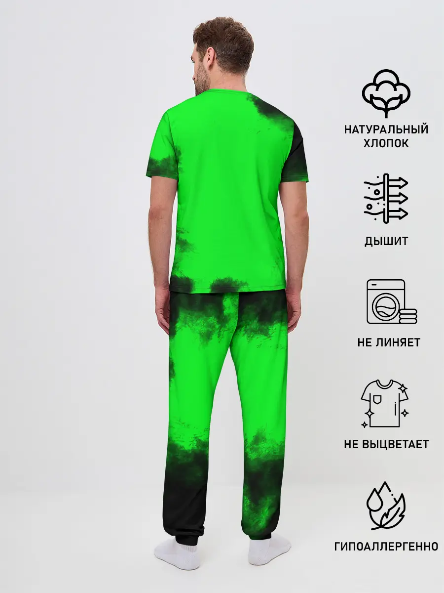 Мужская пижама с брюками / Джоджо герои зеленый дым