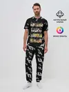 Мужская пижама с брюками / Джоджо герои цветные