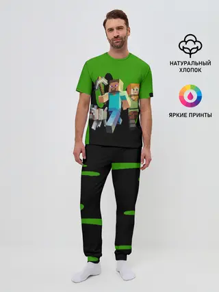 Мужская пижама с брюками / minecraft