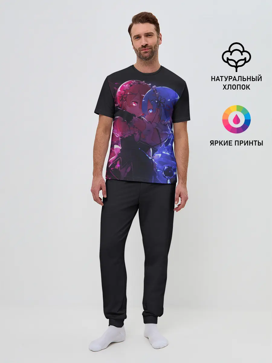 Мужская пижама с брюками / Re:Zero Rem and Ram