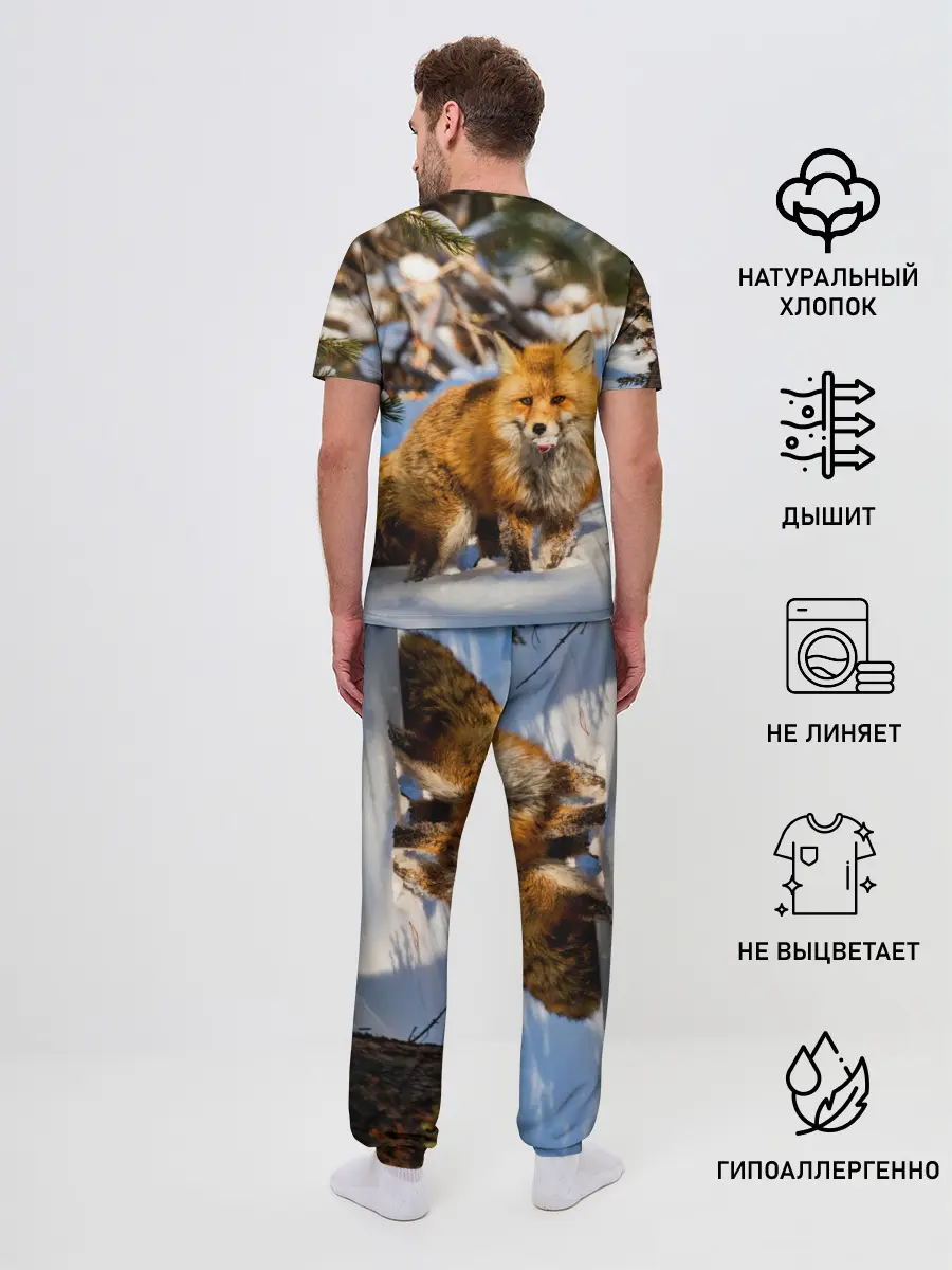 Мужская пижама с брюками / Лиса в лесу