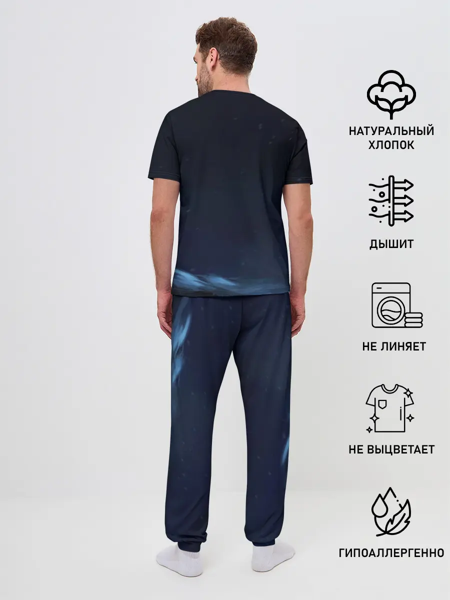 Мужская пижама с брюками / Зимний волк