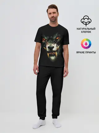 Мужская пижама с брюками / ВОЛЧЬЯ ГОЛОВА