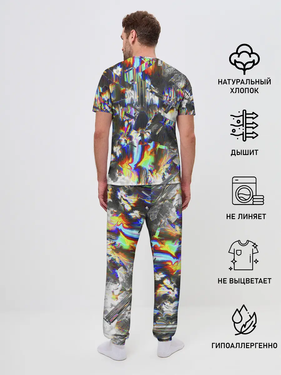 Мужская пижама с брюками / Gasoline stains abstraction