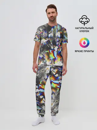 Мужская пижама с брюками / Gasoline stains abstraction