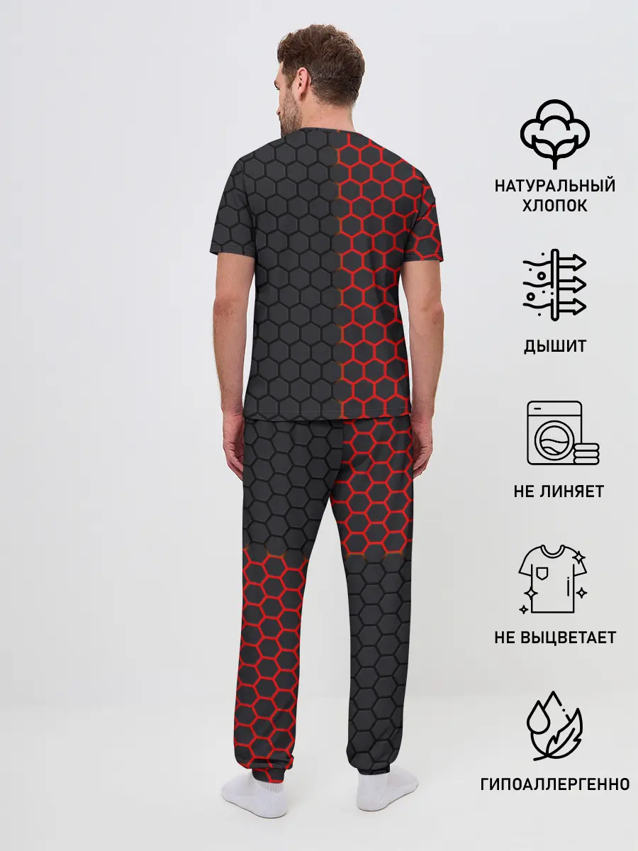 Мужская пижама с брюками / НЕОНОВЫЕ СОТЫ