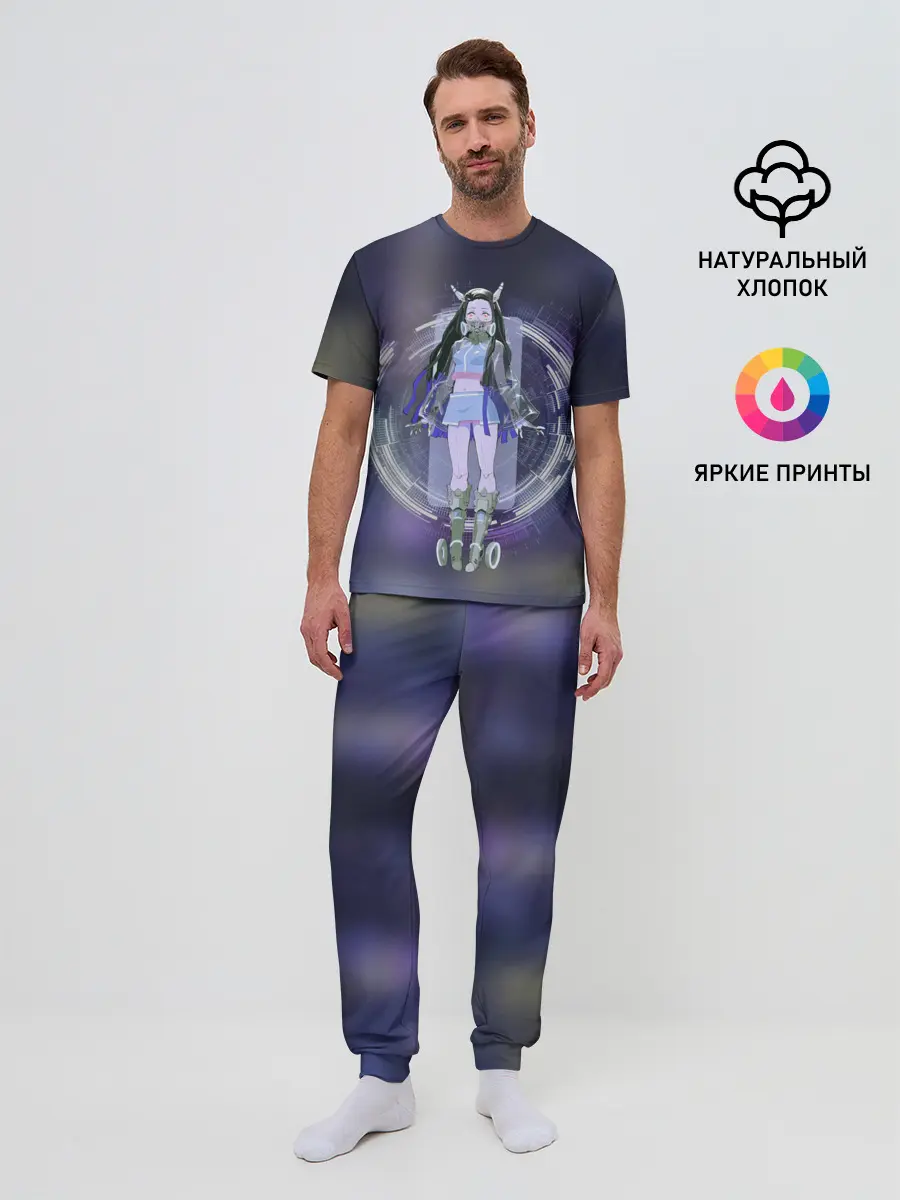 Мужская пижама с брюками / Nezuko Cyberpunk
