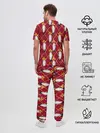 Мужская пижама с брюками / Tassels red gold 3D space