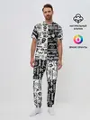 Мужская пижама с брюками / Эмблемы Рок Групп