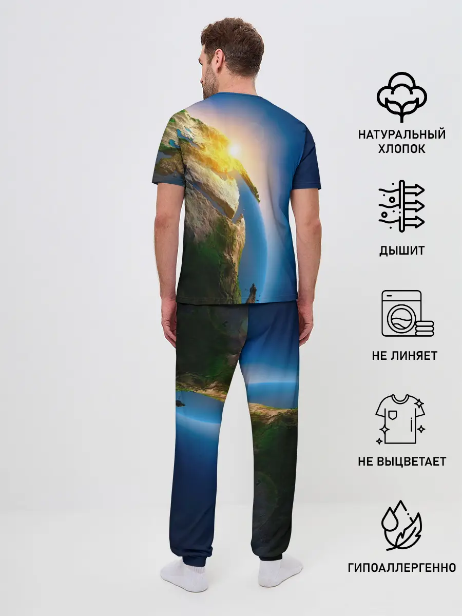 Мужская пижама с брюками / Планета Земля