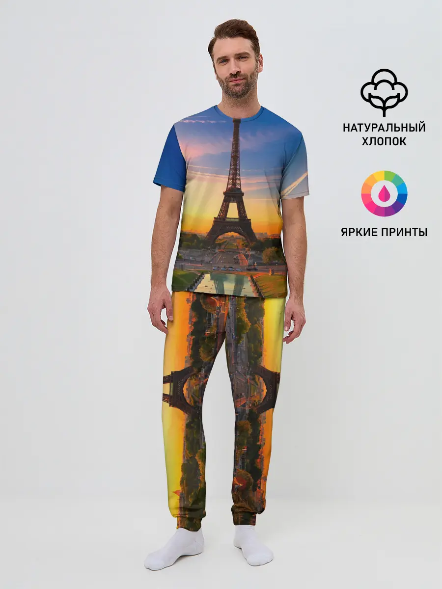 Мужская пижама с брюками / Эйфелева башня