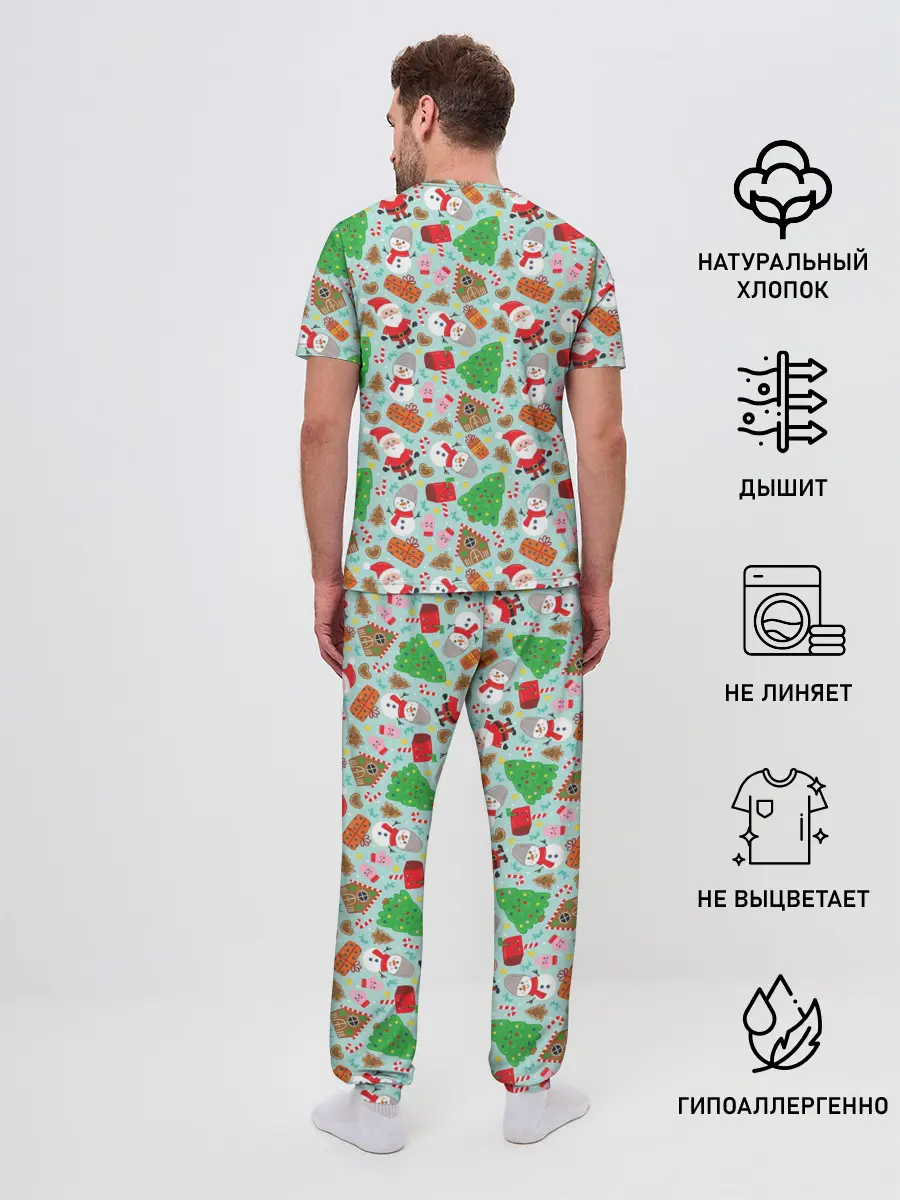 Мужская пижама с брюками / Новый Год