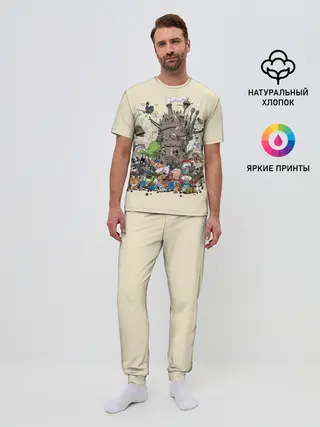 Мужская пижама с брюками / Мир Миядзаки