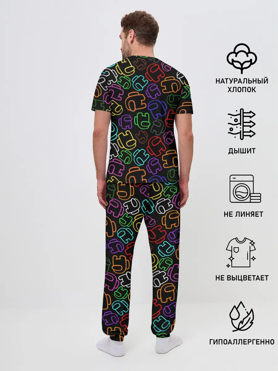 Мужская пижама с брюками / AMONG US NEON