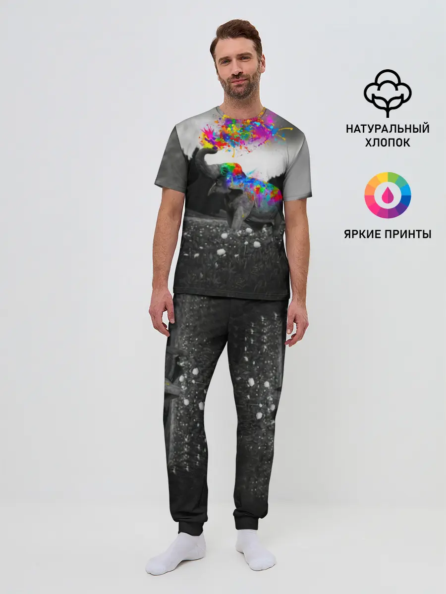 Мужская пижама с брюками / Слон