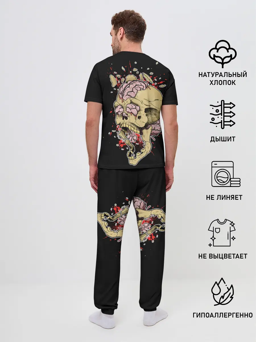 Мужская пижама с брюками / Череп