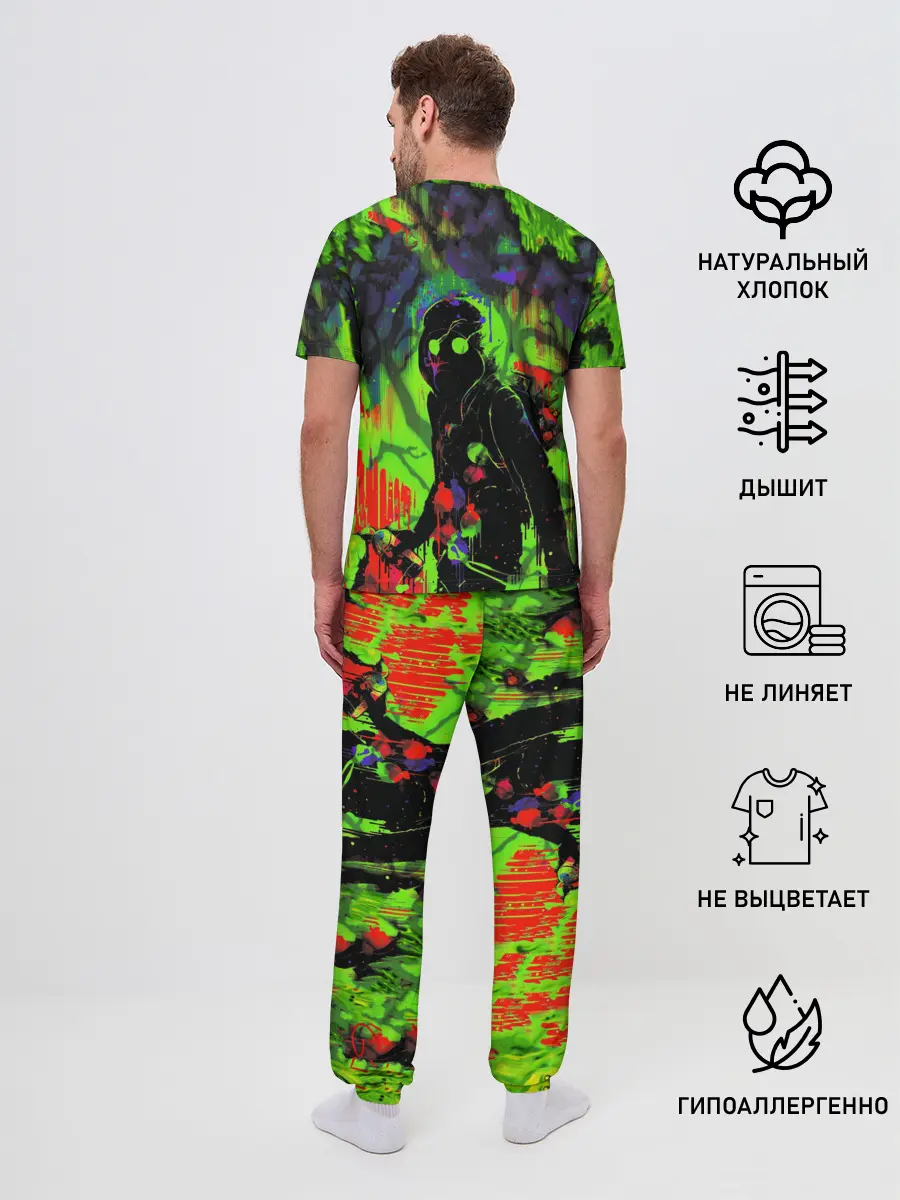 Мужская пижама с брюками / Граффити