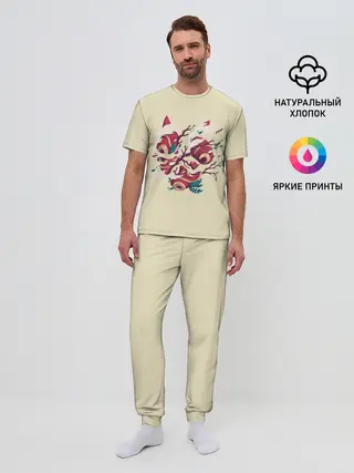 Мужская пижама с брюками / Сердце Унесенные призраками