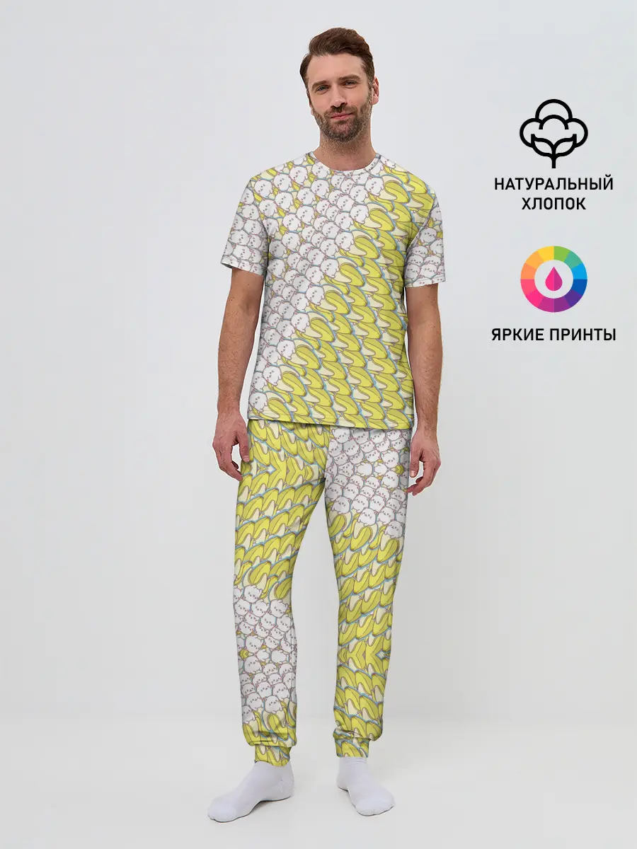 Мужская пижама с брюками / Банана-котики