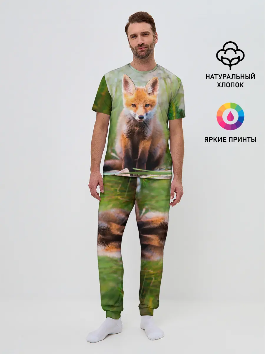 Мужская пижама с брюками / Лисичка