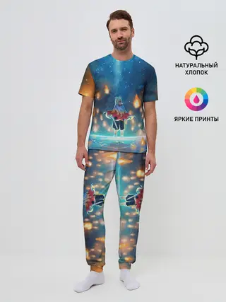 Мужская пижама с брюками / Ренгоку Кёджуро Клинок демонов