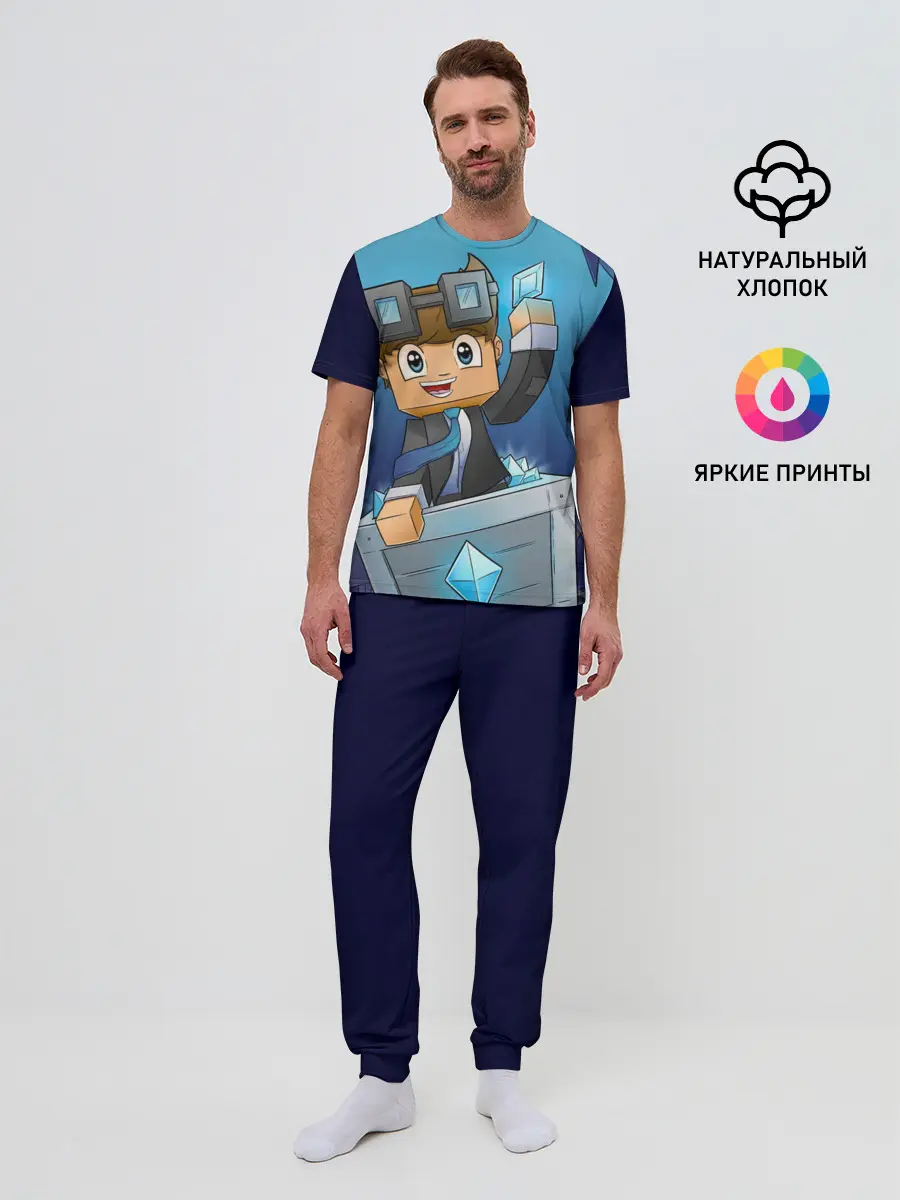 Мужская пижама с брюками / Minecraft