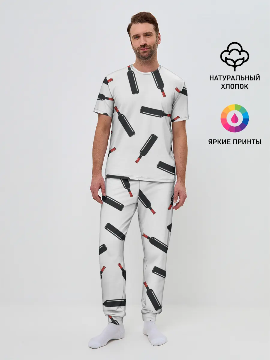 Мужская пижама с брюками / винишко