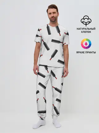 Мужская пижама с брюками / винишко