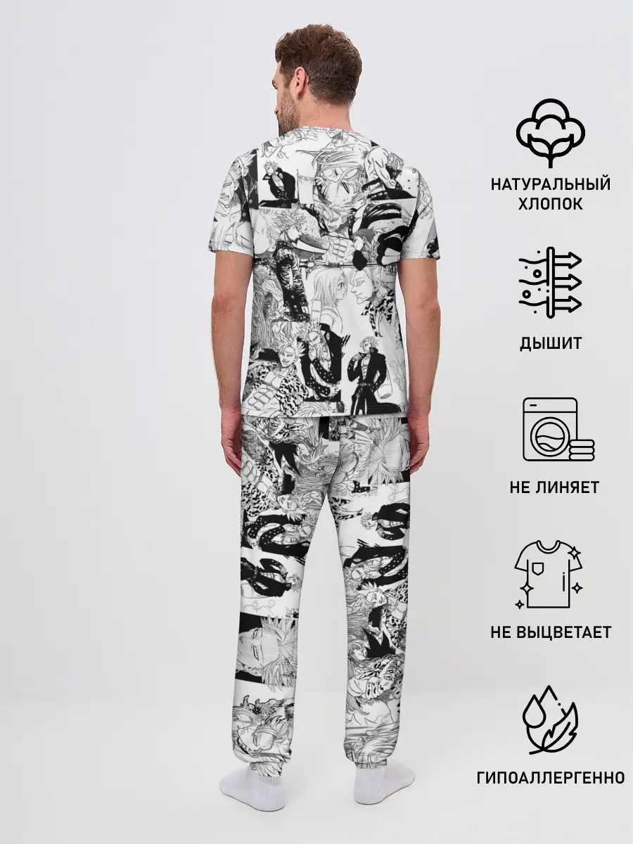 Мужская пижама с брюками / 7 СМЕРТНЫХ ГРЕХОВ. Манга-паттерн