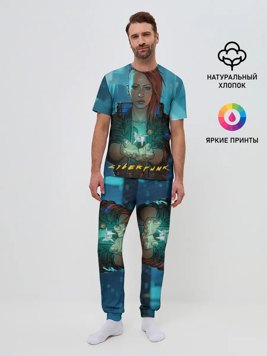 Мужская пижама с брюками / cuberpunk 2077 melisa