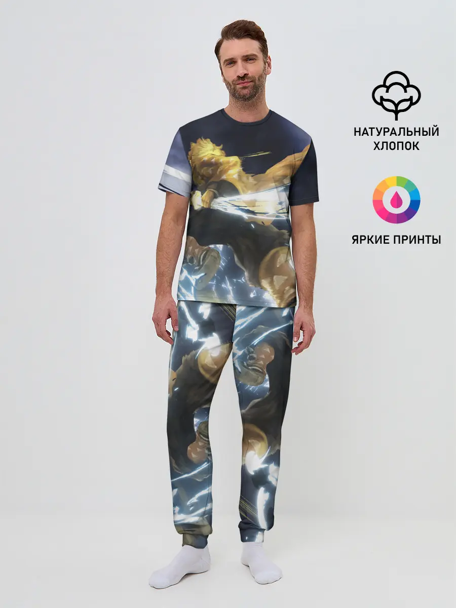 Мужская пижама с брюками / Зиницу Агацума Бог ГРОМА