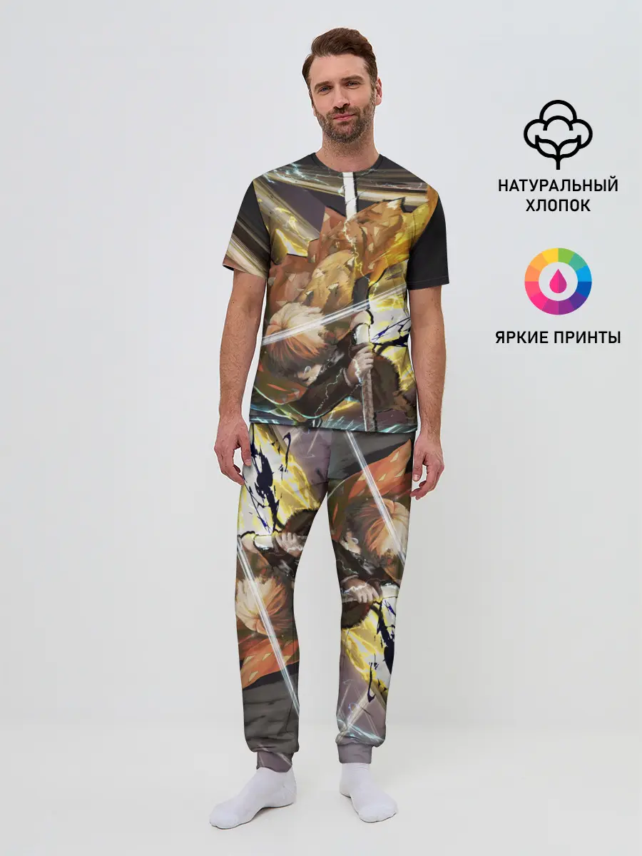 Мужская пижама с брюками / Зиницу Агацума Клинок демонов