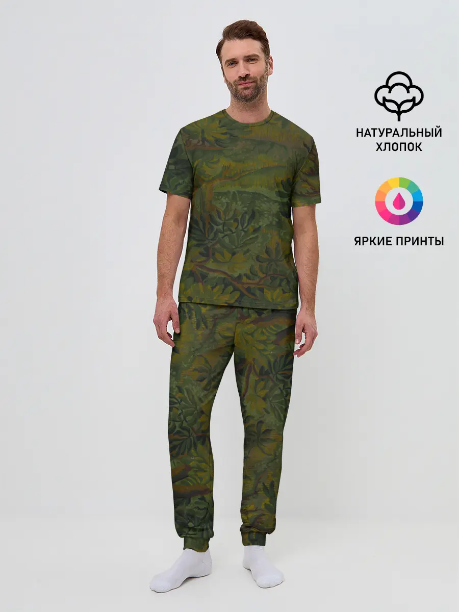Мужская пижама с брюками / Зеркальный лес