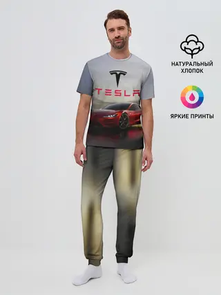 Мужская пижама с брюками / Tesla Roadster
