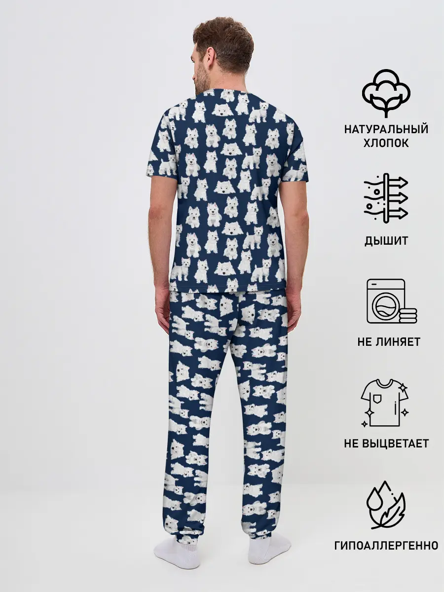 Мужская пижама с брюками / Собаки Пушистики