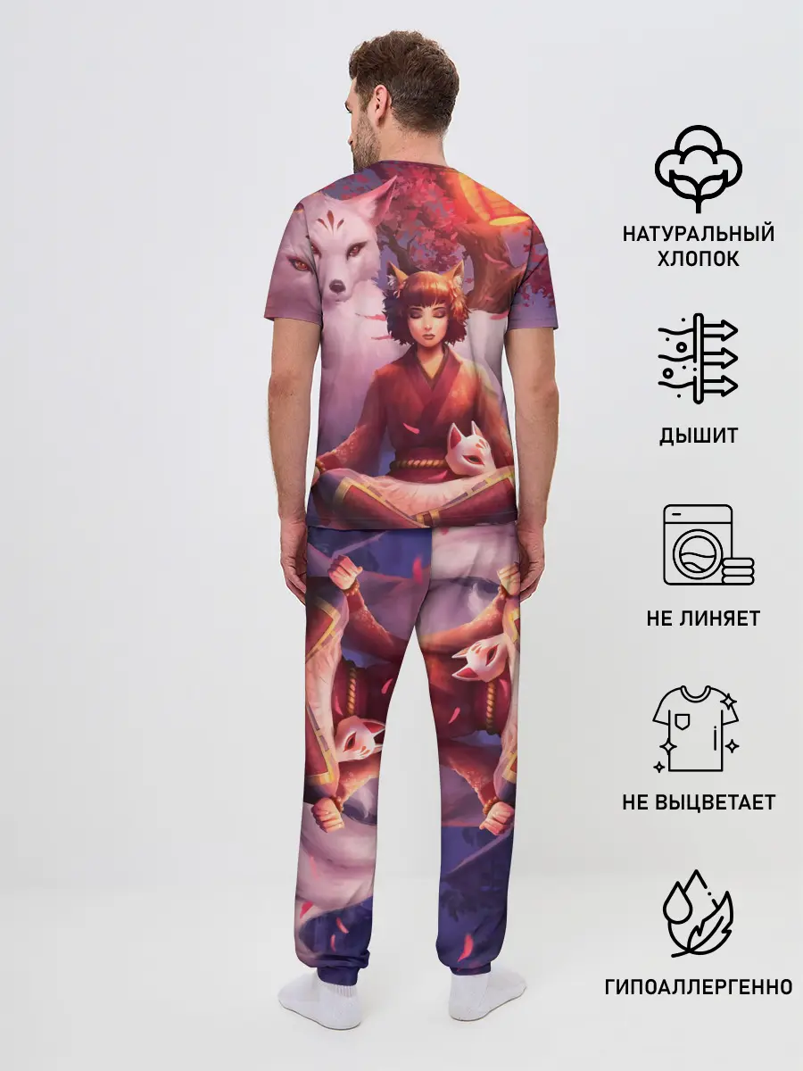 Мужская пижама с брюками / Девушка-лиса