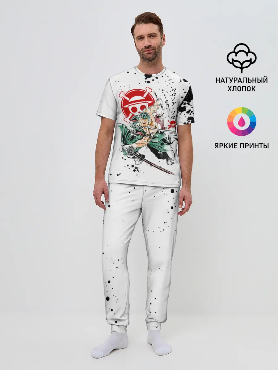 Мужская пижама с брюками / Ророноа Зоро пират Соломенной Шляпы