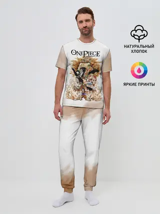 Мужская пижама с брюками / One Piece. Пираты Соломенной Шляпы