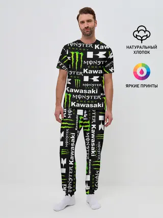 Мужская пижама с брюками / KAWASAKI X MONSTER ENERGY