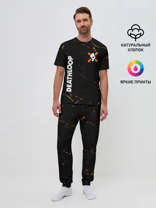 Мужская пижама с брюками / Deathloop - Skull - Grunge