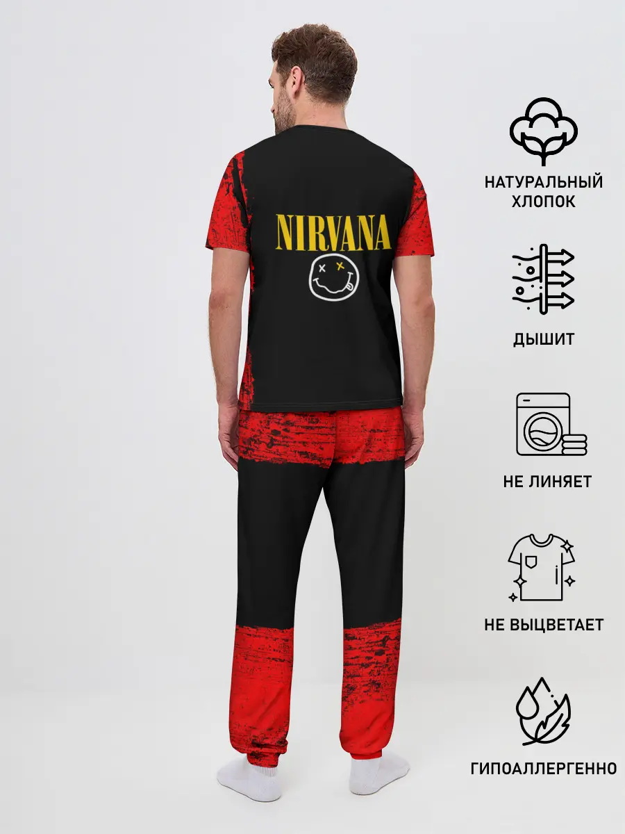 Мужская пижама с брюками / КУРТ КОБЕЙН | НИРВАНА | ЛОГО