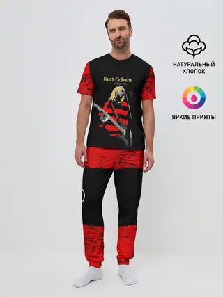 Мужская пижама с брюками / КУРТ КОБЕЙН | НИРВАНА | ЛОГО